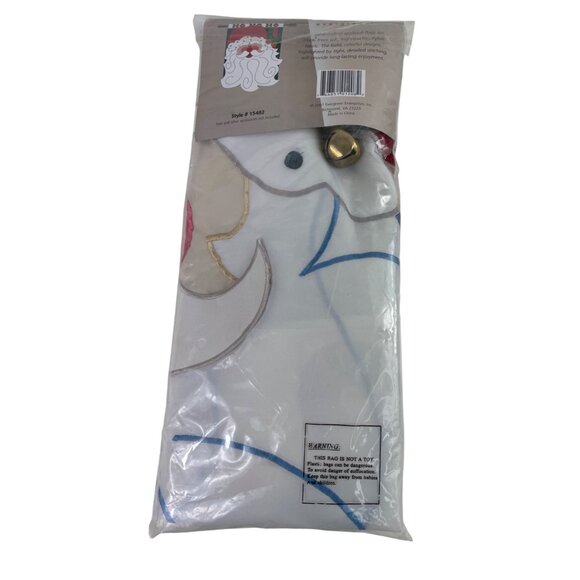 2007 Evergreen Appliqué Flag SANTA HO HO HO Winter Christmas 30"x44" - Picture 2 of 5